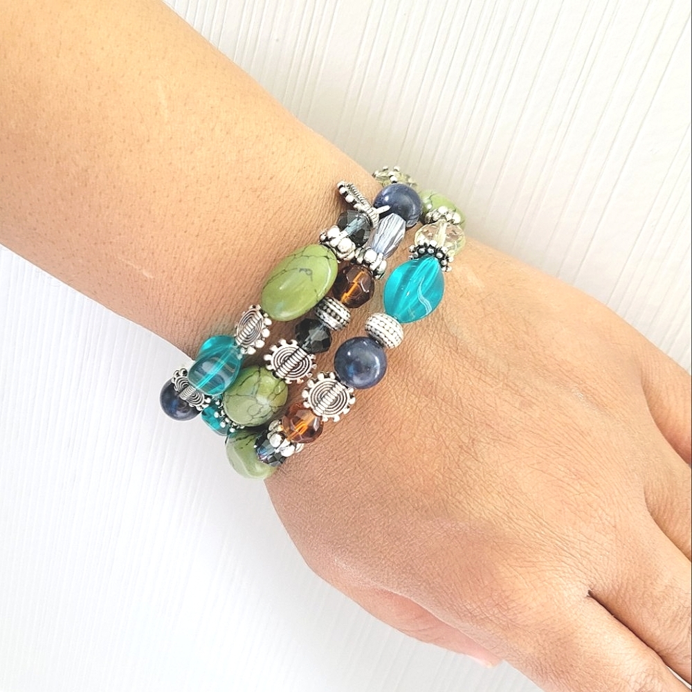 Vintage Premier Designs Beaded Boho Style Wrap Bracelet Never Worn